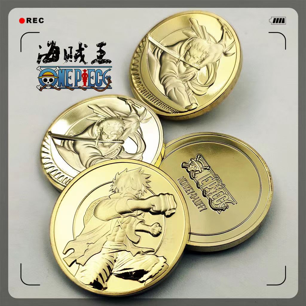 【高質量】海賊王路飛 索隆 JOJO紀念幣 ONE PIECE漫畫路飛 索隆硬幣牙仙金幣禮物幣