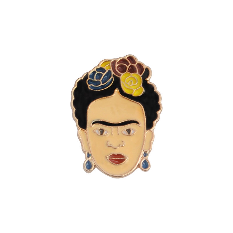 女畫家frida Kahlo眉毛連在一起的女人自畫像胸針牛仔衣褲配飾贊 蝦皮購物