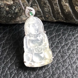 高冰玻璃種翡翠觀音項鍊性價比超高成品253iio證 玉隨有緣人觀音寓意吉祥如意財源廣進 批發零售特惠中
