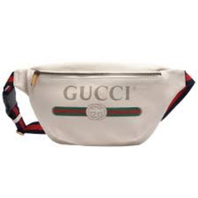 全新 Gucci 小牛皮腰包 斜背包 側背包 小 白 527792-0GCCT-8822 歐洲帶回