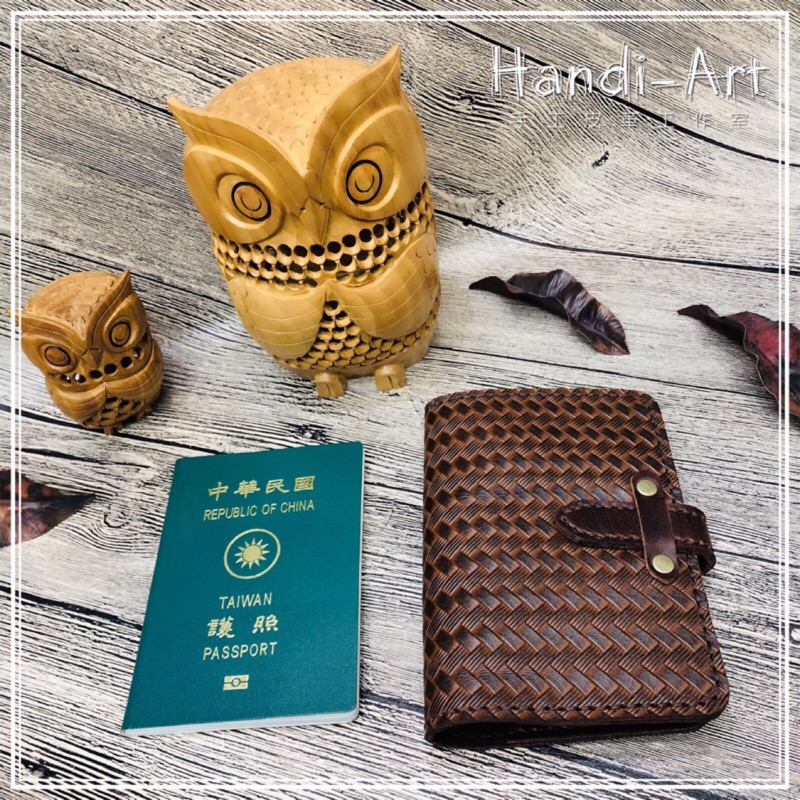 《台中Handi-Art手工皮革工作室》純手工 牛皮 護照套（皆可烙字）