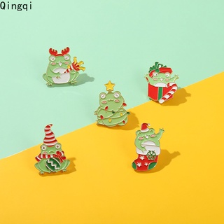 可愛的聖誕青蛙琺瑯別針魔術棒鹿圍巾帽子胸針徽章卡通首飾新年禮物給孩子