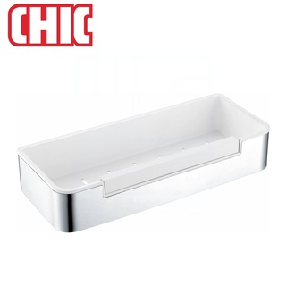 《CHIC 喜客》304不鏽鋼 方型置物架 090.2306 原色鏡面拋光 置物籃 附設玻璃刮水刀【免運費】