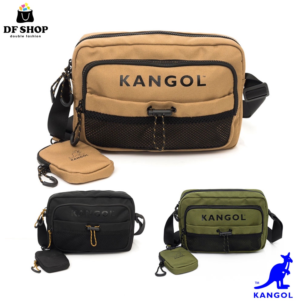 KANGOL - 英國袋鼠大容量側背包 附零錢包 時尚 大容量 子母包 防潑水 2色 多隔層 可調式 背帶