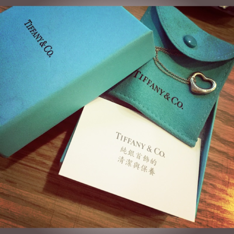 ❤️情人節禮物❤️️-Tiffany&amp;Co. 925 純銀愛心墜飾項鍊-Open Heart-情人節，經典，最愛。