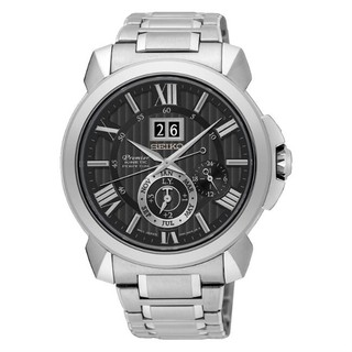Seiko 精工錶 Premier 7D56-0AE0D(SNP141J1) 人動電能萬年曆大視窗日期腕錶/黑面43mm