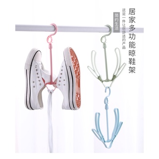 曬鞋神器~通風速乾 隨意掛移動式 防風曬鞋架晾曬架掛鉤陽臺鞋架曬鞋掛鞋子的衣架晾鞋架掛鉤晾曬架加厚雙鉤防風可旋轉曬鞋架