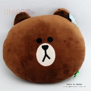 LINE FRIENDS 熊大 BROWN 布朗熊 頭型絨毛玩偶 娃娃 午安枕 抱枕 靠枕 正版授權