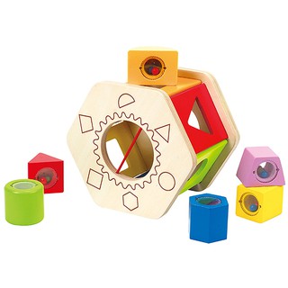 ～❤️美國寶寶的衣櫥❤️～（現貨聖誕特價）德國Hape愛傑卡 👶六角分類積木盒 寶寶小手訓練激剌認知發展😊😊