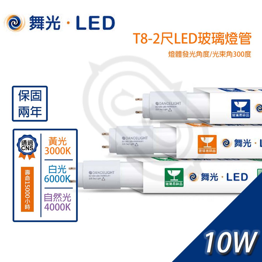 尚丞照明 LED T8燈管 2尺 10W 3尺 15W 光色齊全 1箱25入單箱 免運費 山型燈座 省電 玻璃燈管