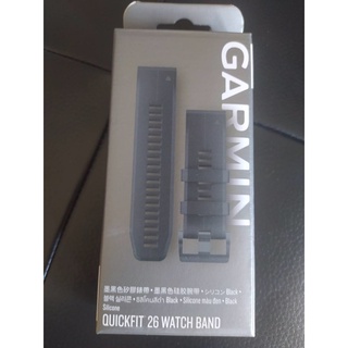 湯姆貓 GARMIN QuickFit 26mm Black Watch Band 墨黑色矽膠錶帶