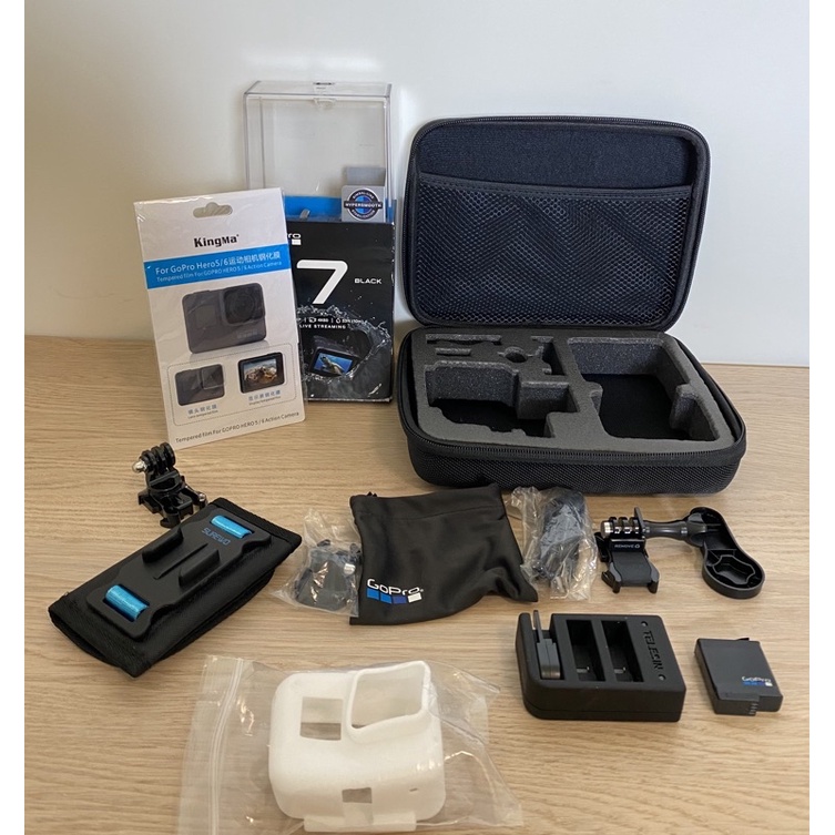 Gopro Hero 7 所有零配件電池充電器保護膜固定棒全新肩背固定mount 特價出清 蝦皮購物