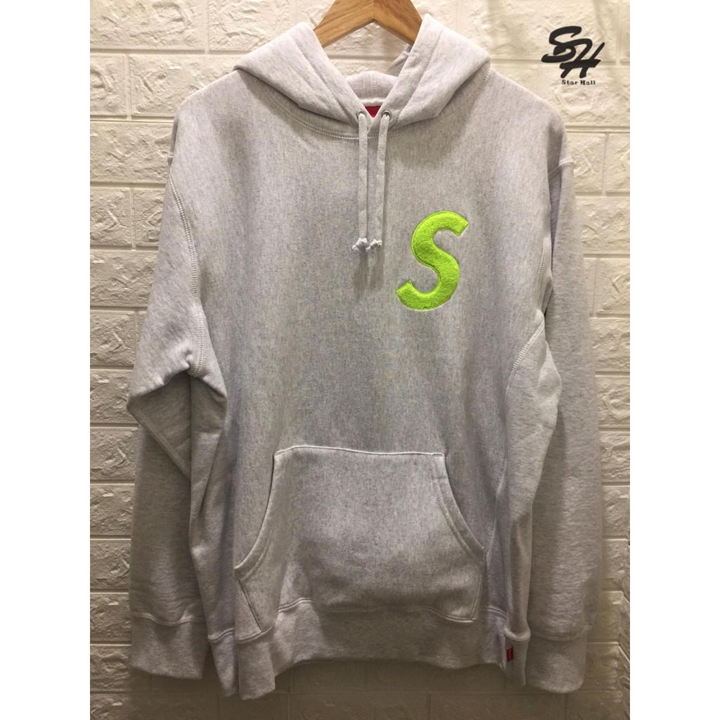 Supreme FW19 S Logo Hooded Sweatshirt 厚磅 灰色 帽T