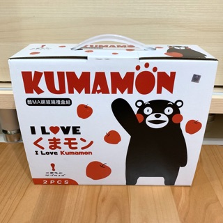 正版日本酷MA萌玻璃禮盒組 2PCS 950ml密扣式玻璃保鮮盒(長方)+400ml造型隨身杯(玻璃內膽)