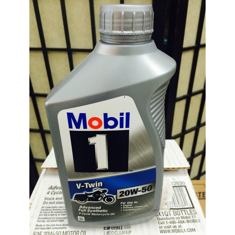 單買區-【MOBIL 美孚】V-TWIN 20W50、重型機車專用油、1L/罐【美國進口】