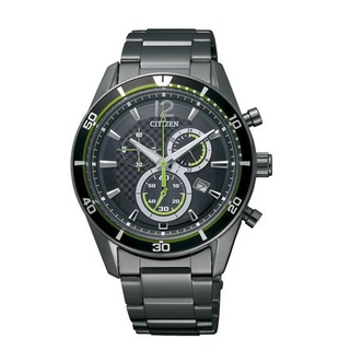 CITIZEN星辰錶 全黑綠針太陽能三眼不鏽鋼男錶 40mm AT2115-52E 原廠公司貨保固2年