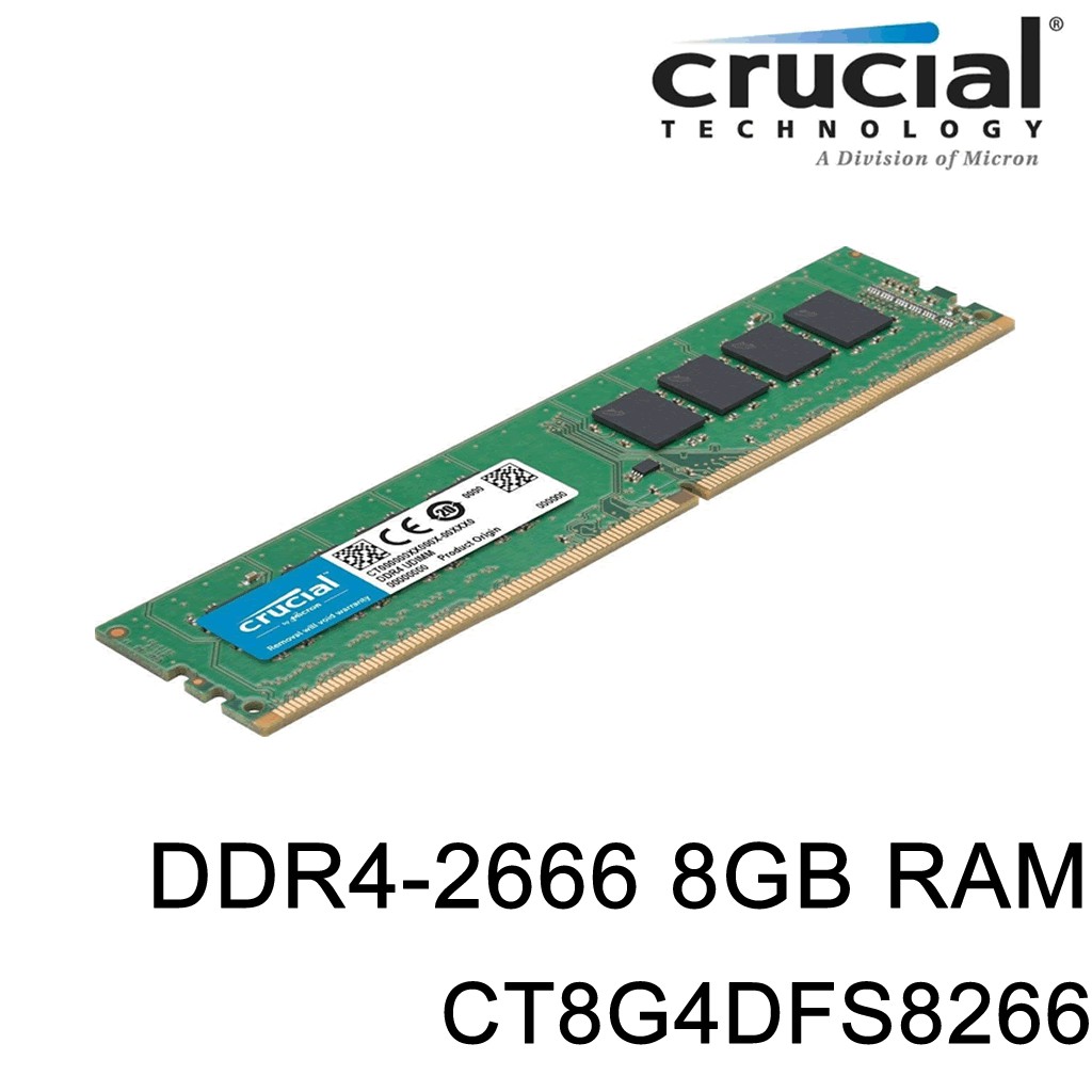 Micron 美光Crucial DDR4-2666 8GB RAM 電腦記憶體(CT8G4DFS8266 