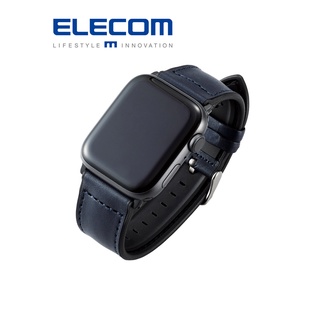 【日本ELECOM】純素皮革錶帶Apple Watch 45/44/42mm 藍