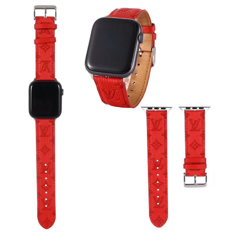現貨 大牌老花LV Apple Watch錶帶 復古時尚 高端大方 皮革 適用於watch1/2/3/4/5/6/7代