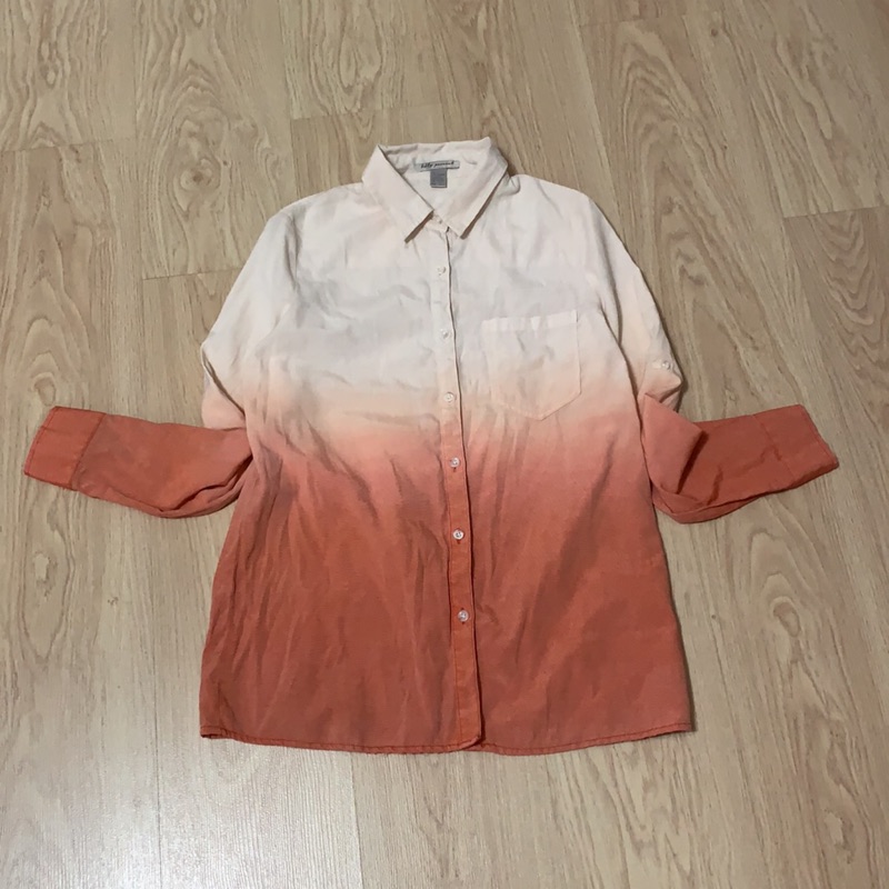50%橘色漸層長袖襯衫