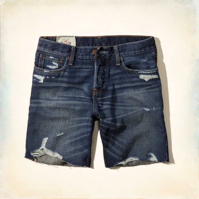 呆頭鵝美國購 Hollister Prep Fit Denim Shorts 男海鷗刷破款牛仔褲 牛仔短褲 32號