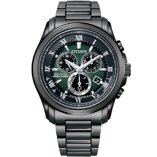 CITIZEN星辰BL5547-89X Eco-Drive萬年曆光動能紳士腕錶/綠面43mm