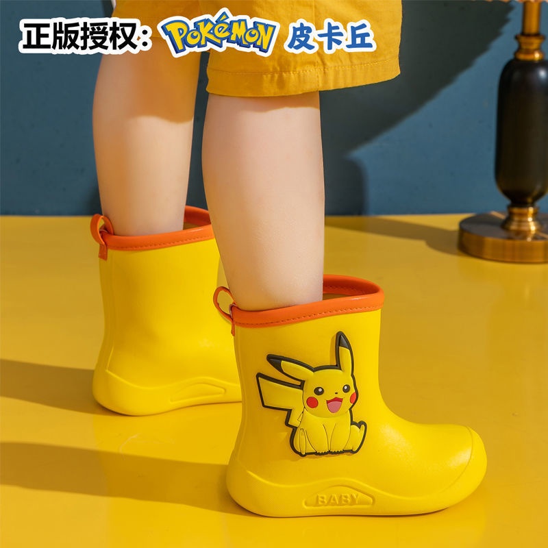皮卡丘兒童雨鞋 可愛防滑軟底水鞋 寶寶雨鞋 神奇寶貝雨鞋 小孩水鞋