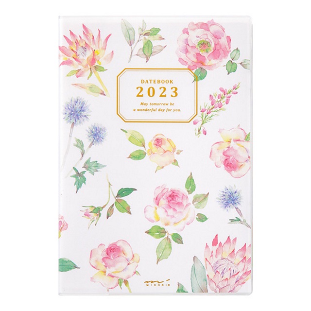 日本 MIDORI《2023 Pocket Diary 手帳 - 鄉村花漾》B6 週間橫式｜明進文房具
