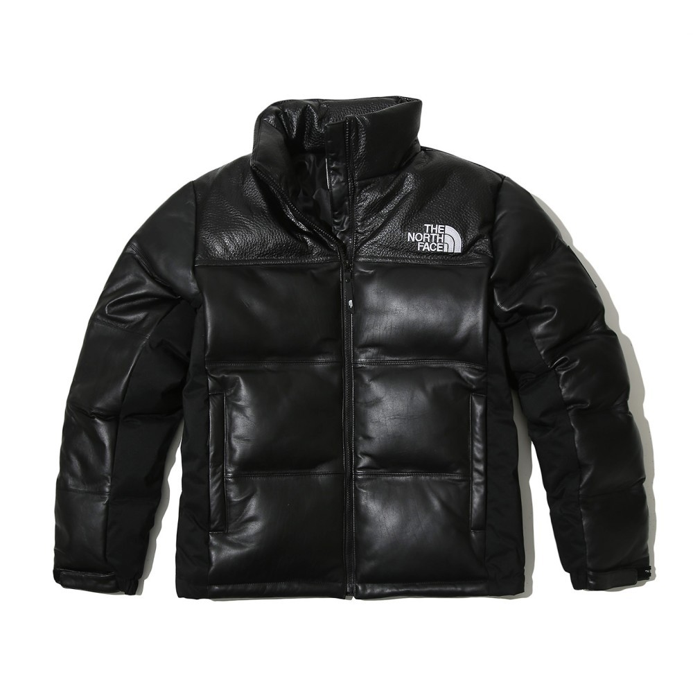 leather nuptse jacket