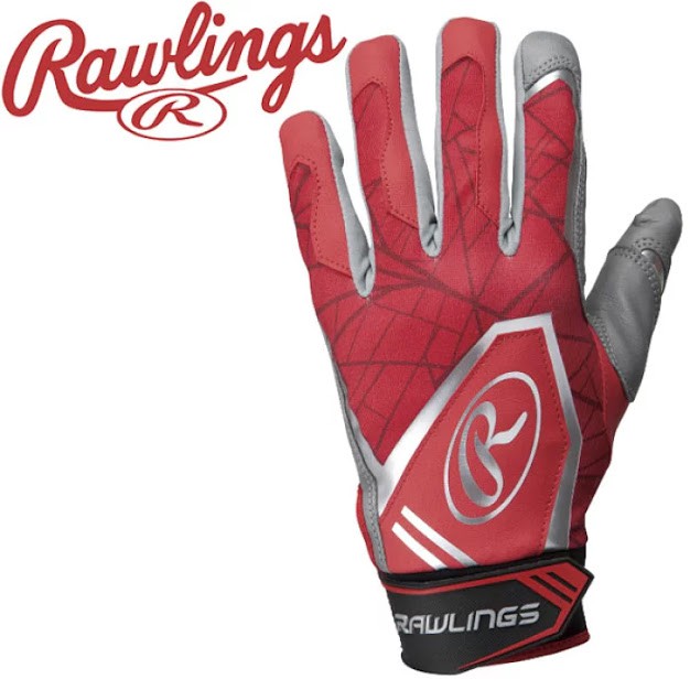 RAWLINGS日本原裝進口 棒壘球打擊手套 打套 EBG8S01-RD 紅銀色天然皮革新款超低特價$950