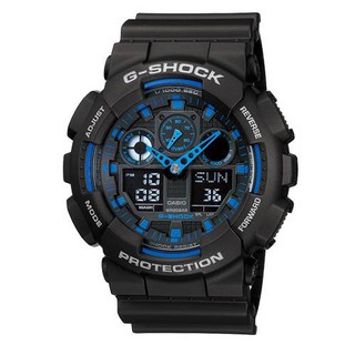 【CASIO】卡西歐 G-SHOCK + BABY-G 時尚運動對錶 GA-100-1A2+BA-110BE-7A