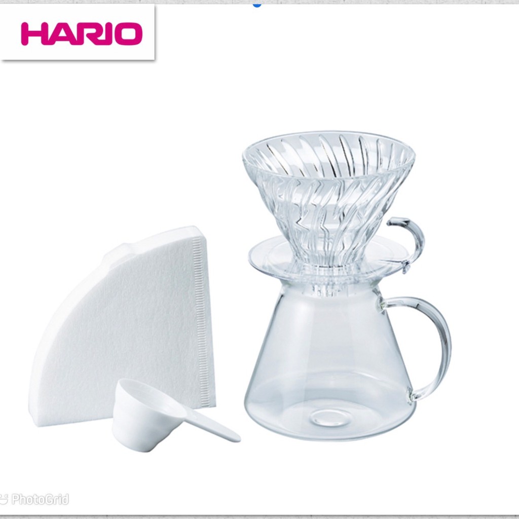 免運【HARIO】Simply 玻璃濾杯+咖啡壺套裝組 600ml 2-4人日本製附濾紙40入日本製 S-VGBK-02