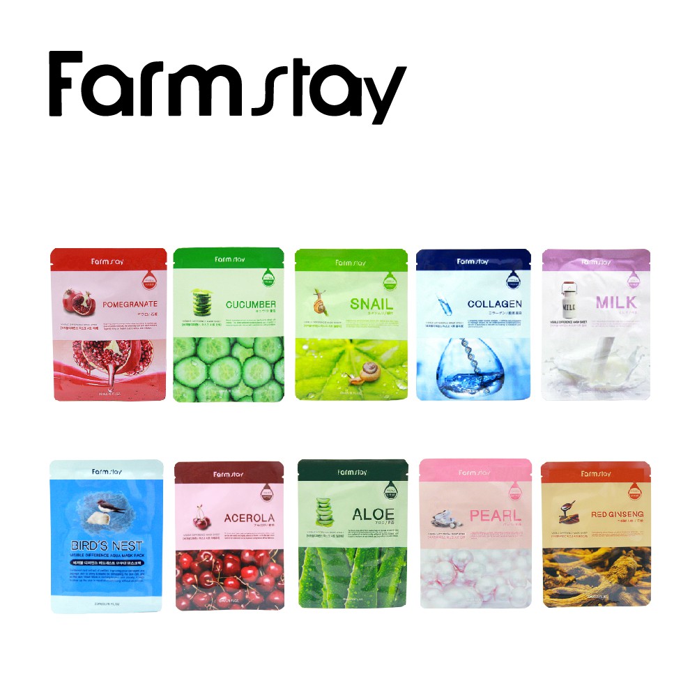 韓國FarmStay 精華面膜(十款任選) 保濕 提亮 蘆薈 珍珠 膠原蛋白 日敷面膜