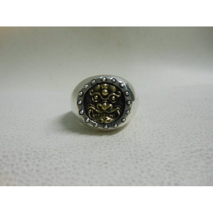 925純銀戒指~厚實仿古款-純銀饕餮戒指-辟邪吞財-特殊銀工藝製作-D50