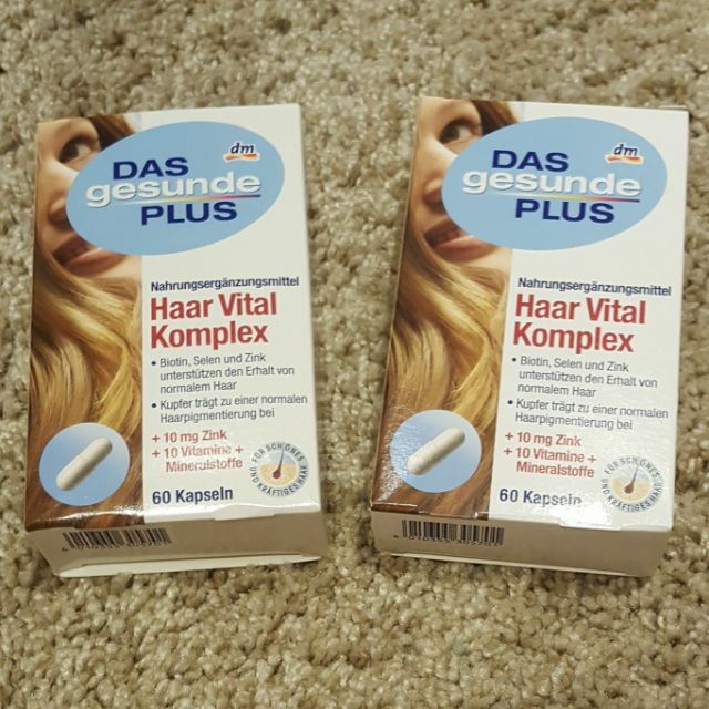 德國dm Das Gesunde Plus Haar Vital Komplex 頭髮維他命 一盒60顆99