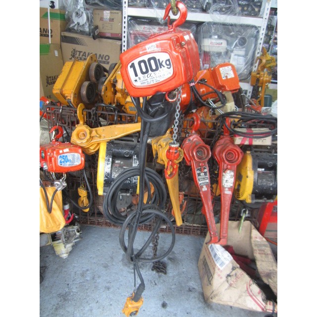 中古/二手 100kg*3M 電動吊車 象牌 110V -上下二速-日本外匯機(M192)