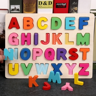 嬰幼兒早教認知板數字字母手抓板幾何形狀拼圖積木寶寶益智力玩具