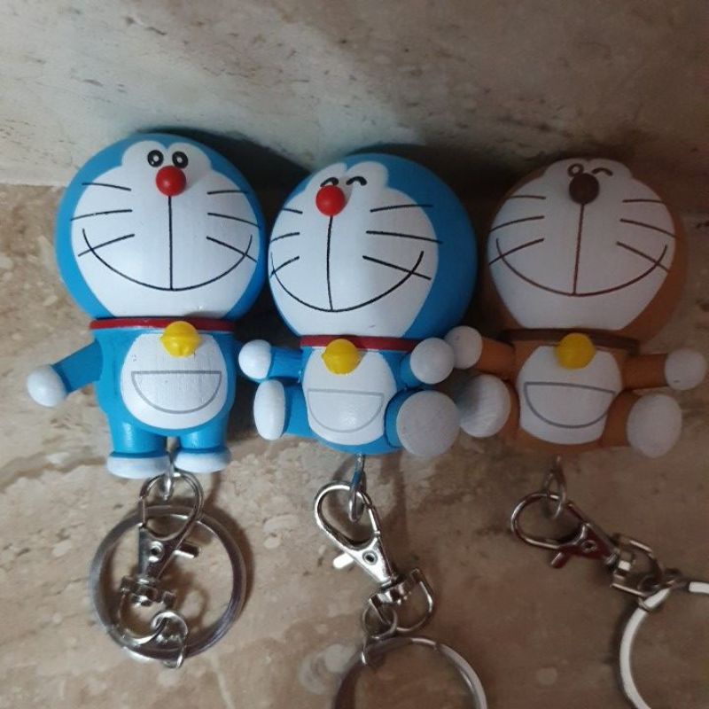哆啦A夢 Doraemon 7-11 木頭立體公仔鑰匙圈  限定收藏