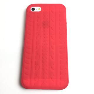 iPhone SE / 5 / 5S / 5C 矽膠材質保護套 輪胎紋系列 紅色 [B0088]