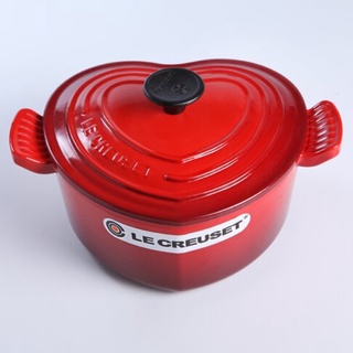 【法國LE CREUSET】琺瑯鑄鐵愛心造形鑄鐵鍋 20cm 櫻桃紅