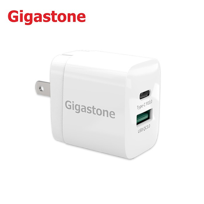 【Gigastone】PD + QC 3.0 雙孔 急速快充 18W充電器 (充電頭 變壓器 快充頭)