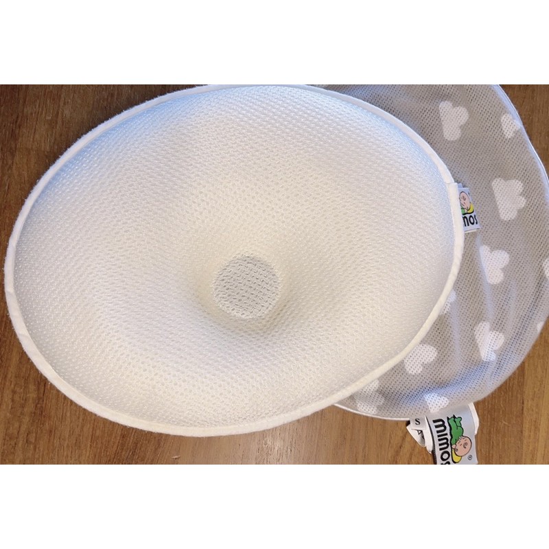 （二手）Mimos 3D自然頭型嬰兒枕頭/護頭枕-雲朵灰(S號）