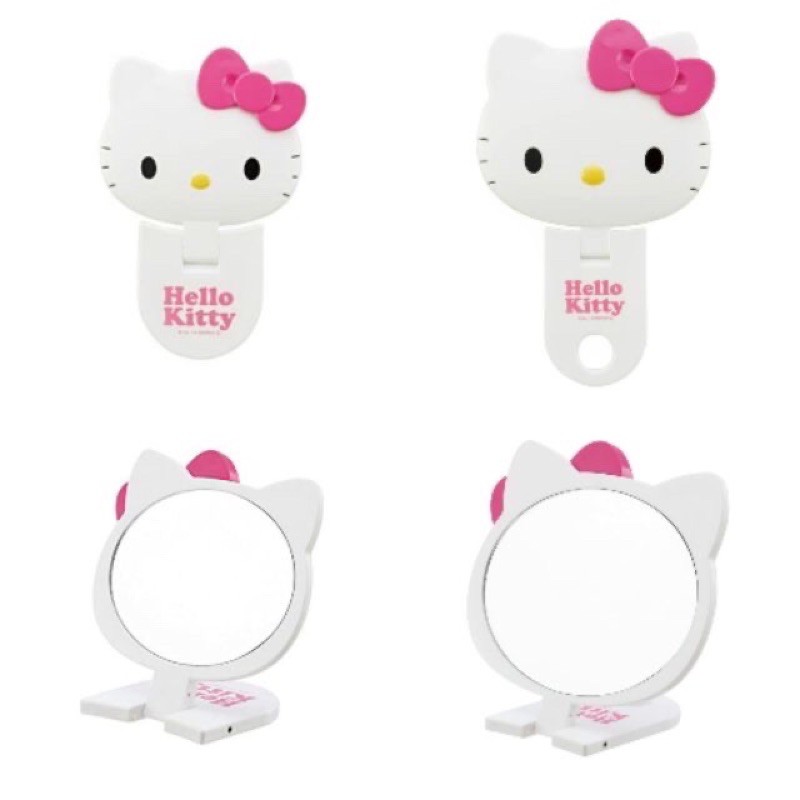 Hello Kitty大臉兩用手拿鏡 立鏡 隨身鏡 桌鏡(大)