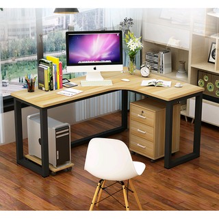 鋼木轉角桌牆角桌家用台式電腦桌辦公桌書桌