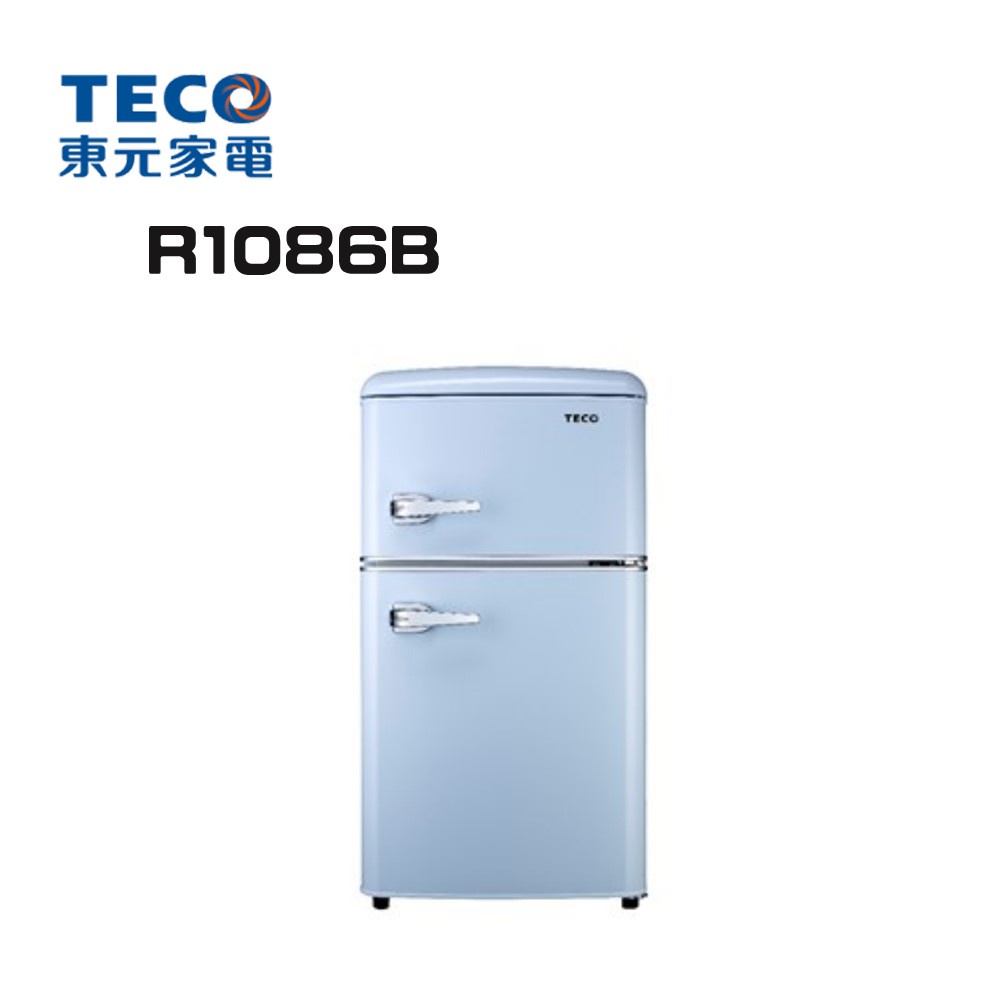 ✿聊聊最便宜✿全台配裝✿全新未拆箱 R1086B TECO東元 86公升復古式雙門冰箱