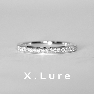 【X.LURE】14K 邊框0.7分排鑽鑽石線戒 線戒 鑽戒 K金戒 女戒 真金 真鑽 K金 輕珠寶