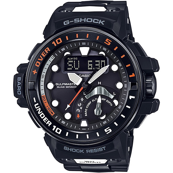 【CASIO 卡西歐】G-SHOCK 太陽能電波 潛水錶 GWN-Q1000MC-1A 黑 海軍進階版 台南 時代鐘錶