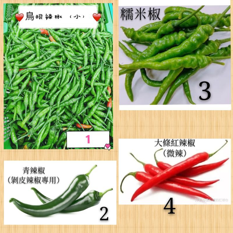 鳥眼辣椒（綠色朝天椒）大條紅辣椒 大條青辣椒 糯米椒 cabe