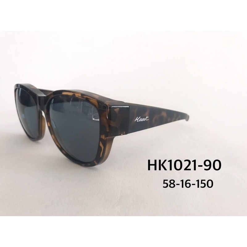 《名家眼鏡》Hawk 方圓框面灰色偏光套鏡玳瑁色鏡框 HK1021 col.90 「台南成大店」