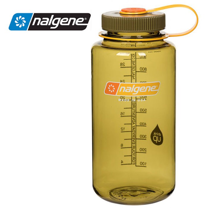 【Nalgene 美國】寬口水瓶 運動水壺 1000cc 橄欖色 (2178-2061)
